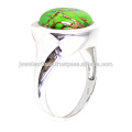 Lovely Green Copper Turquoise Gemstone 925 Sterling Silver Ring